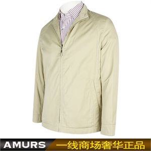 【品牌直供】AMURS爱缪斯正品 时尚休闲男士夹克衫 宝蓝色 卡其色 纯棉面料