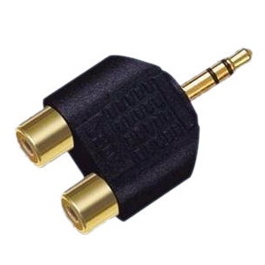 秋叶原 Q-3109 音频转接头 3.5立体声转双莲花 镀金
