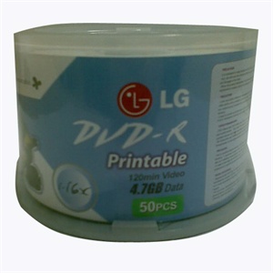 【当当销售配送】LG DVD-R 16X 4.7GB 可打印 50片桶装 刻录盘