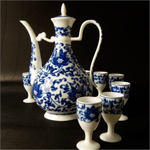 莫耶青花瓷 陶瓷酒具11入套装 酒壶酒杯 JM1101