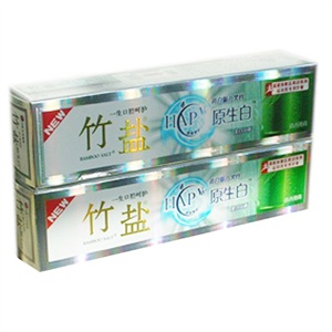 竹盐原生白牙膏145g二支优惠装