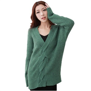 【时尚新品】韩都衣舍 韩国秋冬新品女V领蝙蝠袖毛衣MU1034