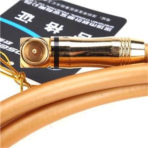 秋叶原（CHOSERL）LDN0035 4层屏蔽香槟金高清电视射频线 1.8米