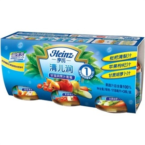亨氏清儿润好滋润果汁套装118ml*3*4瓶