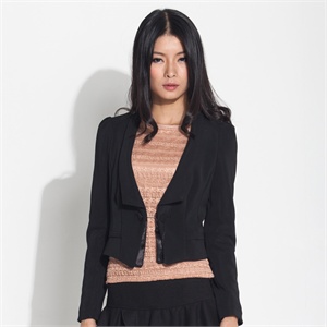 特尚莱菲女西服2011秋季新款韩版修身短款黑色长袖小西装LWQ6002