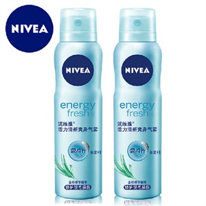NIVEA妮维雅 活力清新爽身气雾 150ml 止汗干爽