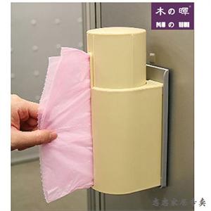 恋恋家居 正品日本木晖新型可调节自取式清洁袋收纳架
