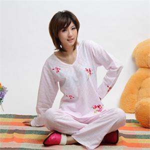 靓舒帛世家 2011春装新款 淑女型针织棉长袖睡衣套装B0910