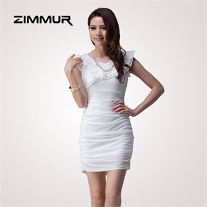 zimmur 夏装 春装 V领中腰 连衣裙 Z12XQD731W0 显瘦