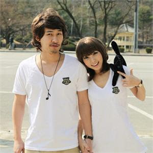 Onlykiss 夏季短袖V领纯棉情侣装 OK1X-611