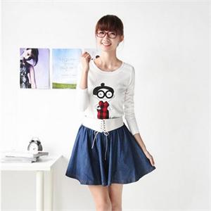 法姿 韩版丑女无敌卡通休闲长袖T恤短袖棉B480