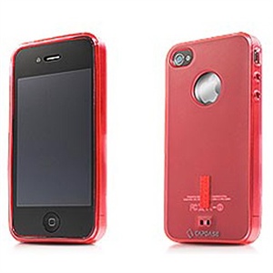 卡登仕 iPhone 4代玲珑保护套 红（玲珑硅胶套+屏幕膜+LGGO膜+包+支架）