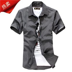 2012夏季新款 百搭修身时尚短袖衬衫 男衬衣 1403-YJ507