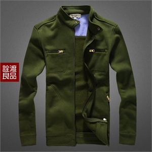 诠渡良品 男士休闲运动开衫纯棉立领夹克 TD319