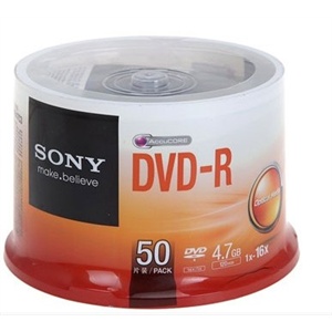 SONY 索尼 DVD-R 16X 4.7G 台产 桶装50片 空白刻录盘