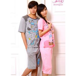 韩琦丝 2011夏装 针织纯棉短袖情侣家居服808女-809男