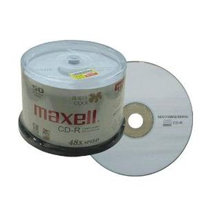 麦克赛尔（Maxell） CD-R 48速 700M 雾银系列 桶装50片刻录盘