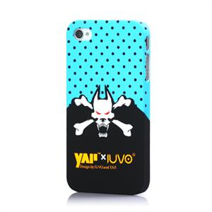 美国IUVO X YAP地下潮牌 iPhone 4S 4超薄保护壳 送膜 蓝点骷髅