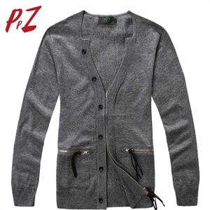 【品牌直供】PPZ 男装 时尚拉链开襟衫羊毛长袖毛衣 男0009