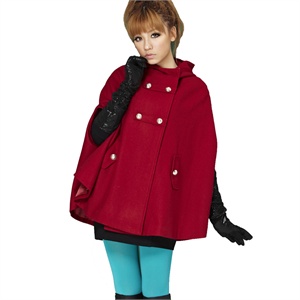 [支持货到付款]TT.COLOR 2012新款女装韩版斗篷 毛呢斗篷外套D13