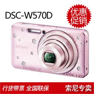 索尼(Sony) DSC-W570D 数码相机-专为柔美女性专属设计 粉色/白色