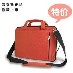 正品2010新款 盛泰斯 防震内层 横竖两用单肩手提14寸电脑包