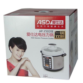 爱仕达(asd) ap-y5020e 微电脑式双胆电压力锅 5l