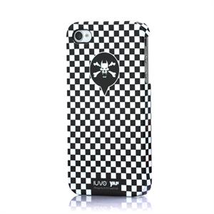 美国IUVO X YAP地下潮牌 iPhone 4S 4超薄保护壳 送膜 黑白格