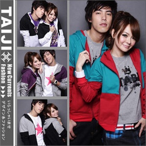 TONISOL 2011秋装爆款 撞色拼接 休闲连帽情侣卫衣外套903Y129F45