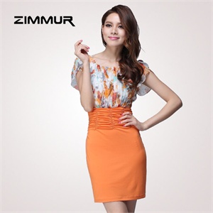 ZIMMUR 夏装 春装 糖果色轻熟女修身 连衣裙 Z12XQJ505JC 显瘦