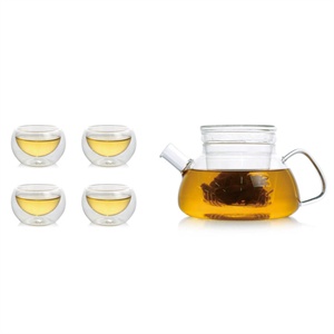 a-life最生活餐具餐饮健康玻璃茶具 茶具 玻璃茶具五件套 B-1009