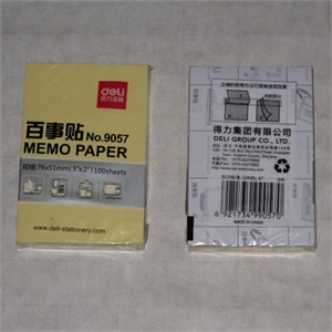得力文具 办公用品 9057 百事贴 【规格】76×51mm 100张
