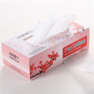 PurCotton全棉时代 盒装抽拉式日用纯棉柔巾擦巾30g全棉平纹无纺布/20x20cm,100抽/盒800-000193