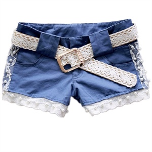 臻衣阁 春夏装女装新款手工钉珠短热裤（送腰带） BB-2118
