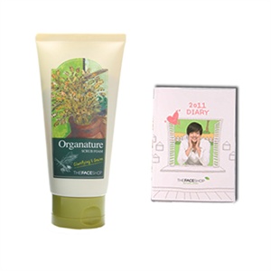 The face shop菲诗小铺五谷泡沫洁面乳+The face shop金贤重版促销笔记本