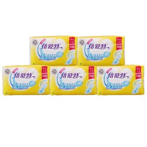 倍舒特 卫生巾棉柔超长纤巧夜用独立5包组合装350mm/共20片