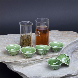 唯茶工坊恬瓷7头正山小种红茶竹林功夫茶具礼品装