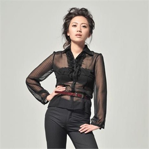 2012春季女衬衣时尚大牌欧美风性感透视黑色水玉帅气衬衣_WS04