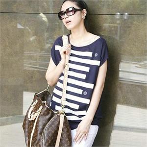 法姿 韩版潮流孕妇装夏日短袖衫 孕妇T恤GZ9071