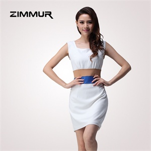 zimmur 夏装 春装 修身中腰无袖 连衣裙 Z12XQY654WB 显瘦