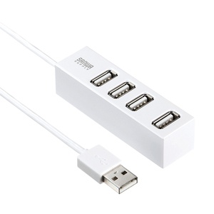 【品牌直供】日本 SANWA 带磁铁可悬挂的高速USB2.0集线器(白色)