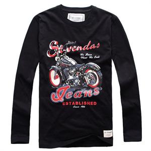ST.VENDAS男装街头风格机车印花休闲圓领長袖T恤03TL54014