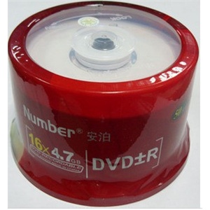 安泊16X纯白DVD光盘片50片桶装