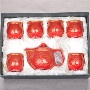 唯茶工坊景德镇7头套装茶具－红富贵