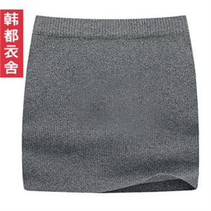 【货到付款】韩都衣舍 韩国秋装新款百搭修身针织短裙IG0097FX