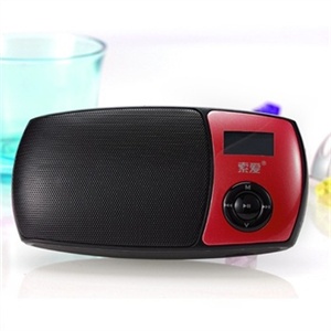 索爱 S-158 插卡小音箱 便携USB音箱 迷你音箱 可乐红色