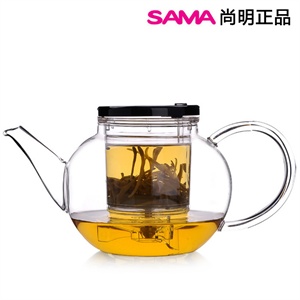 尚明哨子E-26 顶级耐热玻璃冲泡器 功夫茶飘逸杯 高档茶具800ml