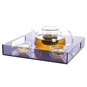 a-life最生活 亚克力 茶具 茶盘 方形亚克力托盘 B-1045透明茶色