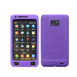 三星i9100手机套galaxy S2保护套外壳硅胶套清水套不沾灰(深紫)