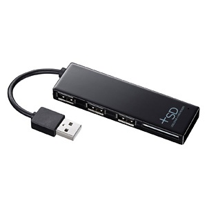 【品牌直供】日本 SANWA 带SD口的高速USB2.0集线器(黑色)